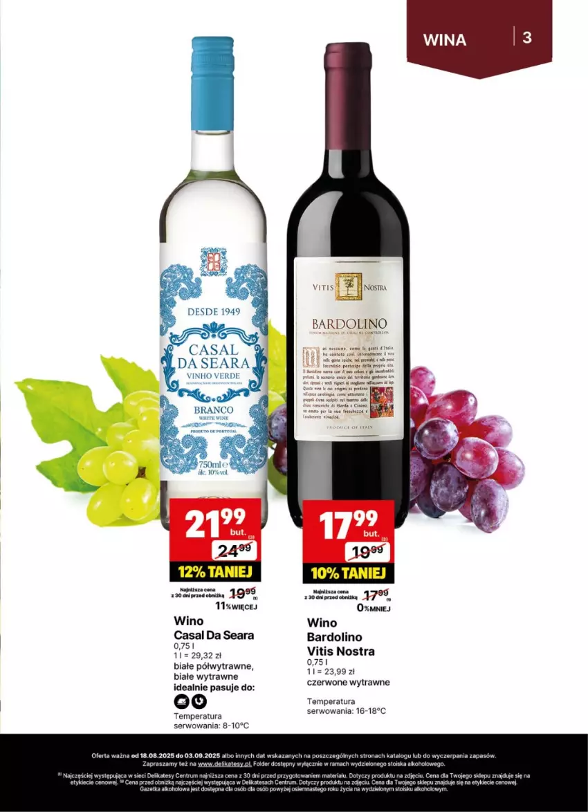 Gazetka promocyjna Delikatesy Centrum - Delibarek DC34-DC35 - ważna 18.08 do 03.09.2025 - strona 3 - produkty: Dell, Rama, Rum, Ser, Wino