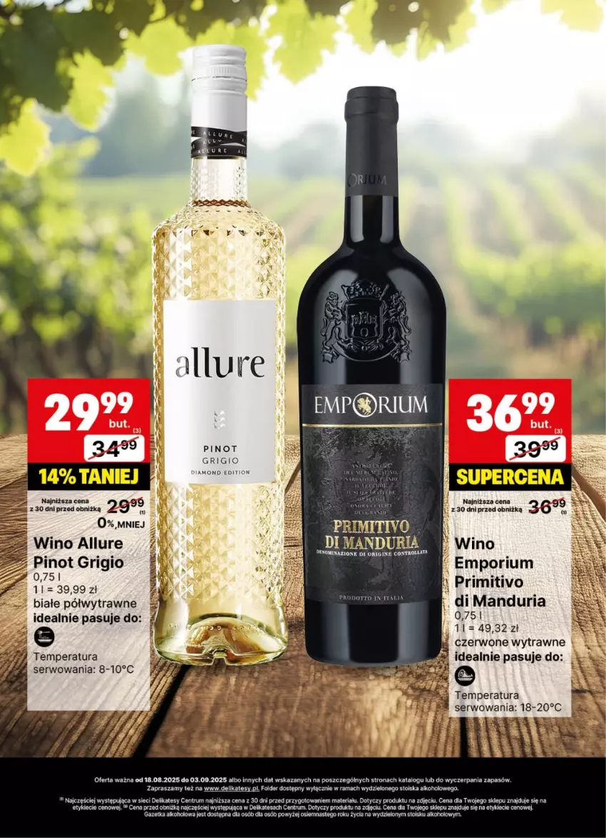 Gazetka promocyjna Delikatesy Centrum - Delibarek DC34-DC35 - ważna 18.08 do 03.09.2025 - strona 4 - produkty: Pinot Grigio, Por, Rum, Ser, Wino