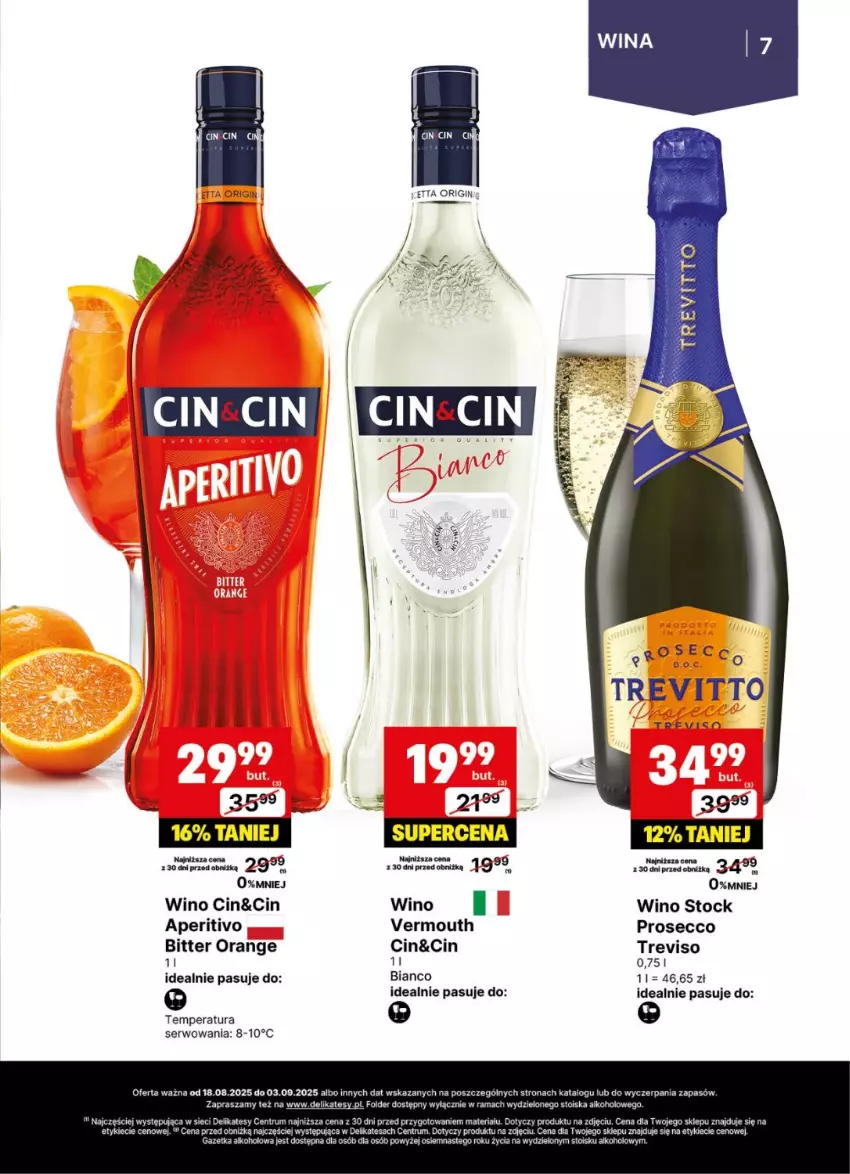 Gazetka promocyjna Delikatesy Centrum - Delibarek DC34-DC35 - ważna 18.08 do 03.09.2025 - strona 7 - produkty: Prosecco, Rama, Rum, Ser, Stock, Vermouth, Wino
