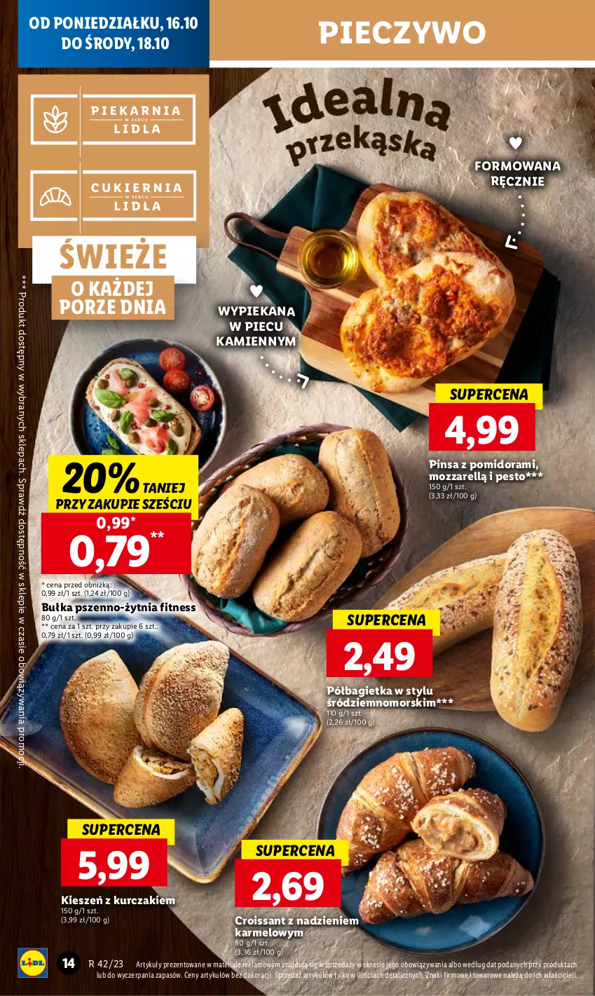 Gazetka promocyjna Lidl - GAZETKA - ważna 16.10 do 18.10.2023 - strona 22 - produkty: Bagietka, Bułka, Croissant, Kurczak, Pesto, Piec, Pieczywo, Półbagietka, Por