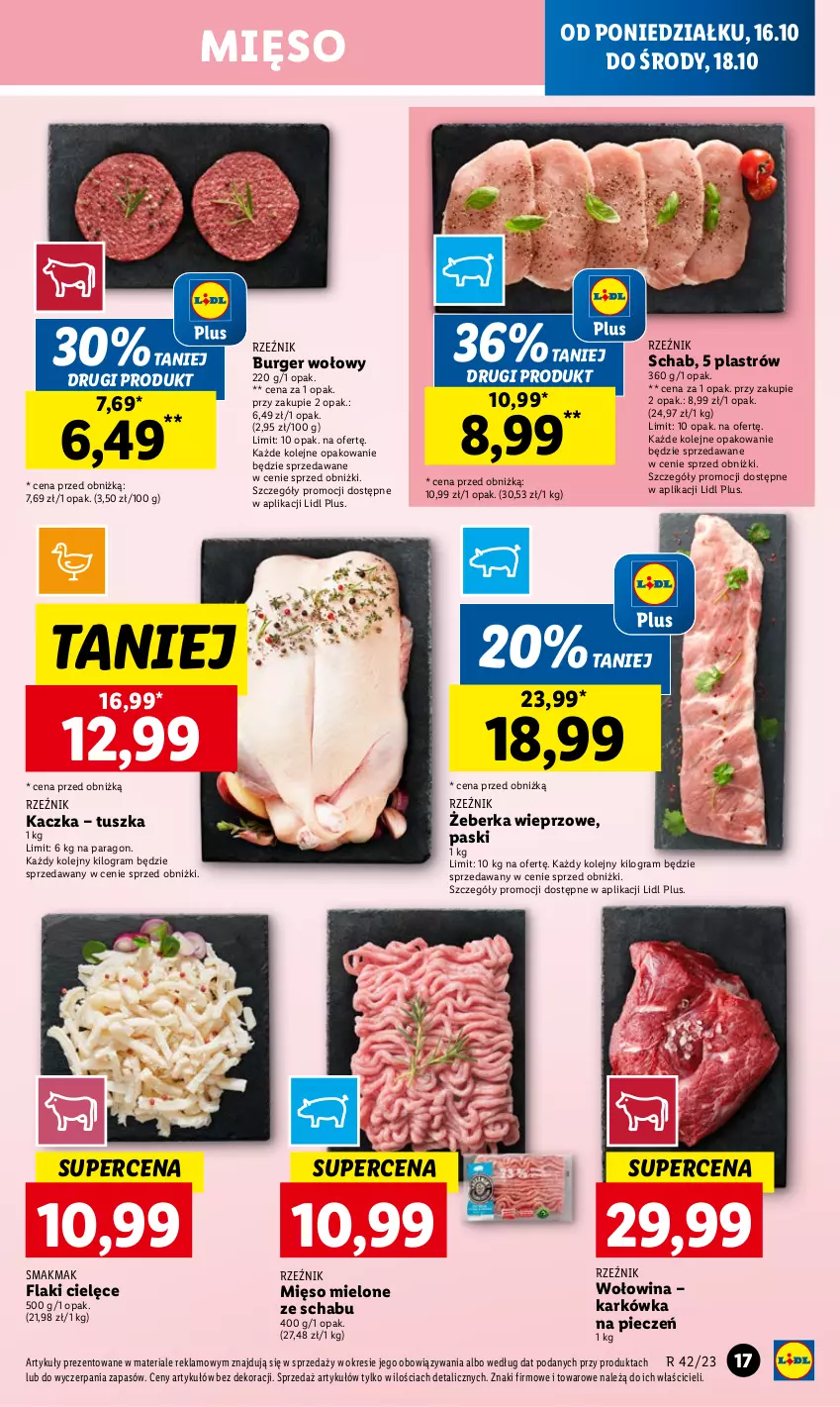 Gazetka promocyjna Lidl - GAZETKA - ważna 16.10 do 18.10.2023 - strona 25 - produkty: Burger, Flaki, Gra, Kaczka, Mięso, Mięso mielone, Olej, Piec, Tusz, Wołowina