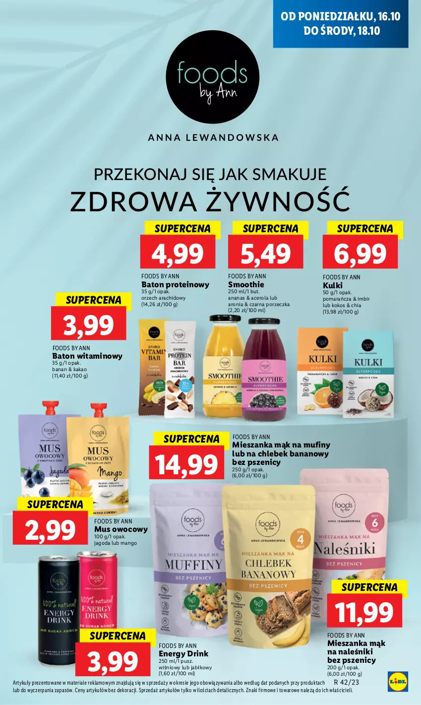 Gazetka promocyjna Lidl - GAZETKA - ważna 16.10 do 18.10.2023 - strona 49 - produkty: Acer, Ananas, Aronia, Baton, Chia, Chleb, Imbir, Kakao, Kokos, Mango, Mus, Naleśniki, Por, Smoothie