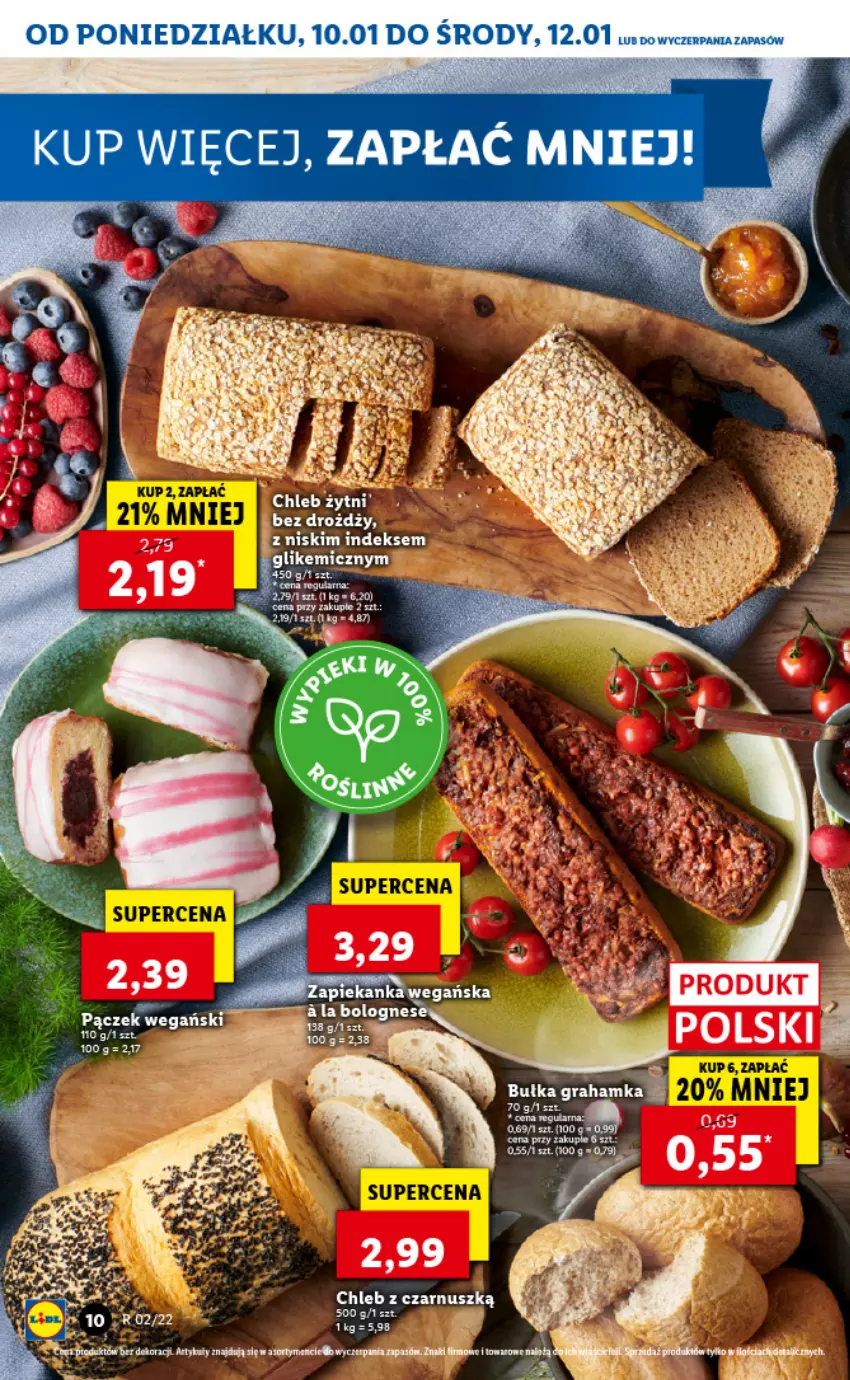 Gazetka promocyjna Lidl - GAZETKA - ważna 10.01 do 12.01.2022 - strona 10 - produkty: Chleb