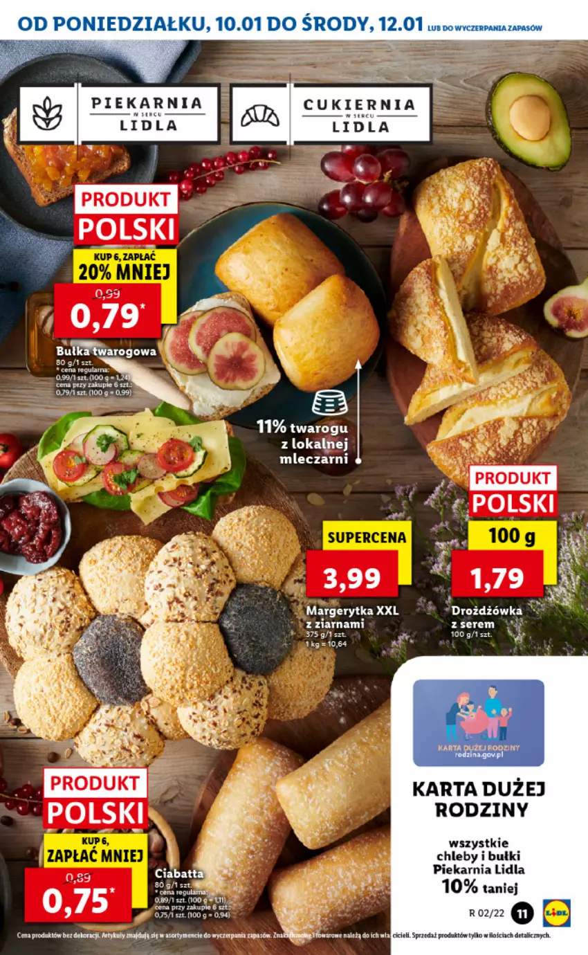 Gazetka promocyjna Lidl - GAZETKA - ważna 10.01 do 12.01.2022 - strona 11 - produkty: Chleb, Cukier, LG, Ser