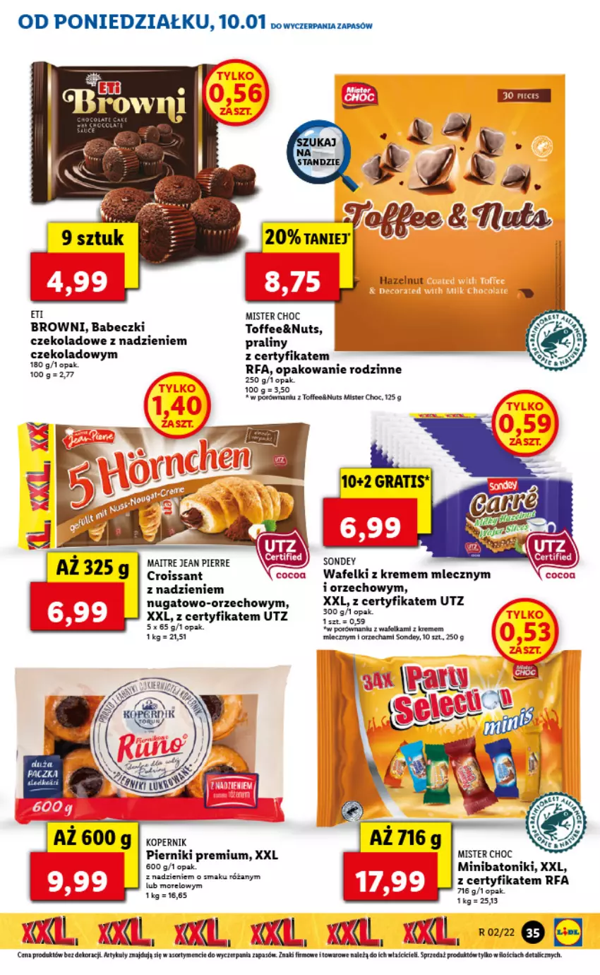 Gazetka promocyjna Lidl - GAZETKA - ważna 10.01 do 12.01.2022 - strona 35 - produkty: Babeczki, Baton, Croissant, Fa, Piernik, Por, Praliny, Tonik