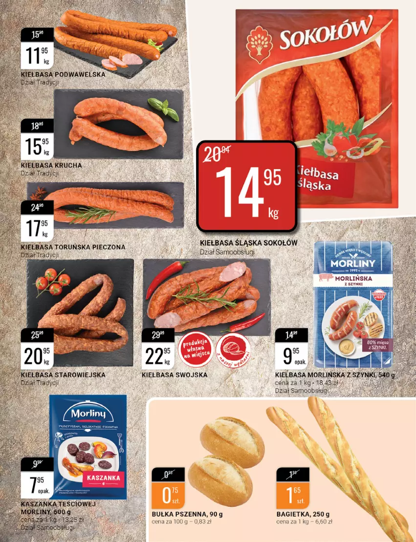 Gazetka promocyjna Bi1 - Grillandia - ważna 27.04 do 02.05.2022 - strona 3 - produkty: Bagietka, Bułka, Kiełbasa, Kiełbasa krucha, Kiełbasa śląska, Morliny, Sok, Sokołów