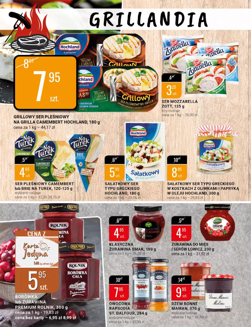 Gazetka promocyjna Bi1 - Grillandia - ważna 27.04 do 02.05.2022 - strona 6 - produkty: Brie, Camembert, Dżem, Grill, Hochland, Mozzarella, Olej, Pieprz, Sałat, Ser, Ser pleśniowy, Zott