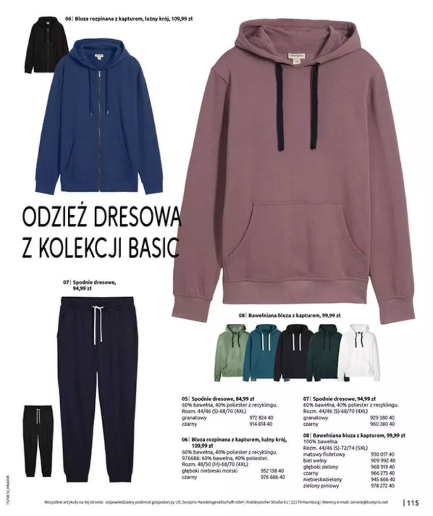 Gazetka promocyjna Bonprix - W JESIENNYM NASTROJU - ważna 04.11 do 08.12.2025 - strona 117 - produkty: Bluza, Bluza z kapturem, Dres, Spodnie, Spodnie dresowe
