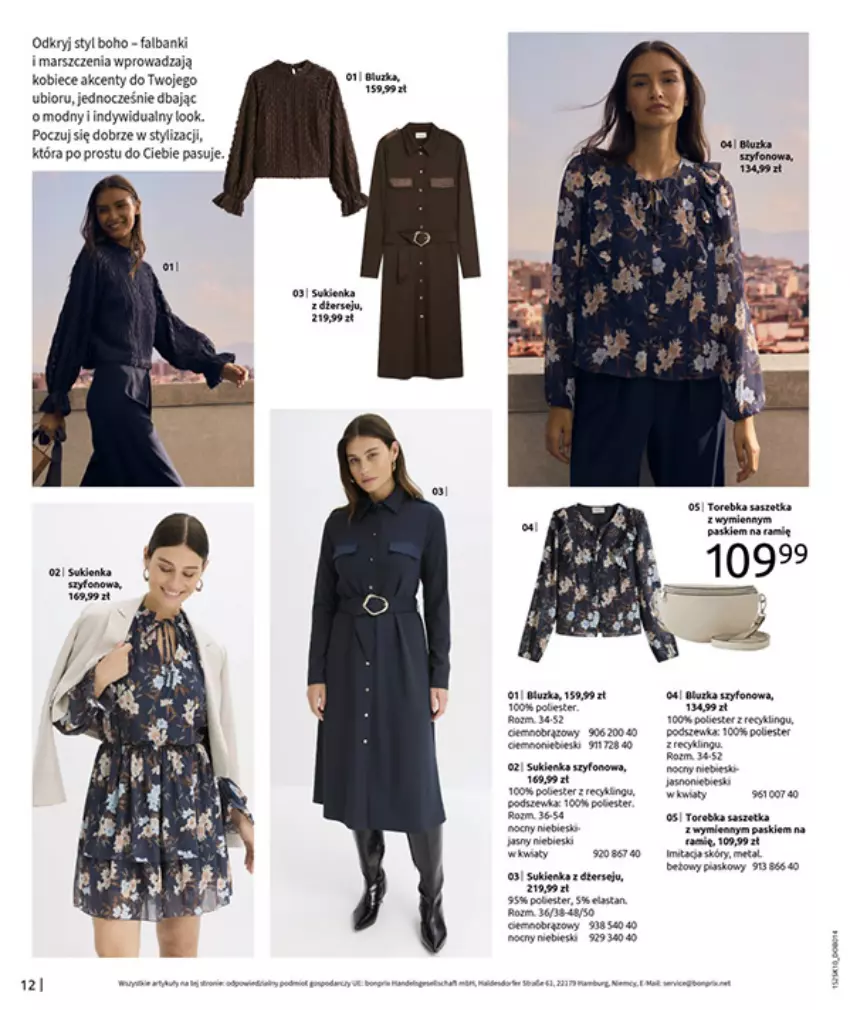 Gazetka promocyjna Bonprix - W JESIENNYM NASTROJU - ważna 04.11 do 08.12.2025 - strona 14 - produkty: Fa, Mars, Sukienka, Torebka