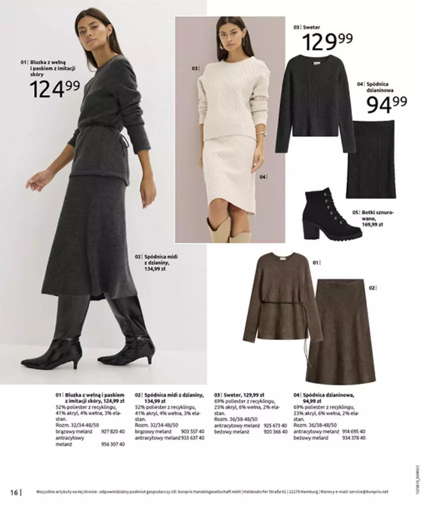 Gazetka promocyjna Bonprix - W JESIENNYM NASTROJU - ważna 04.11 do 08.12.2025 - strona 18 - produkty: Spódnica, Sweter, Tera, Wełna
