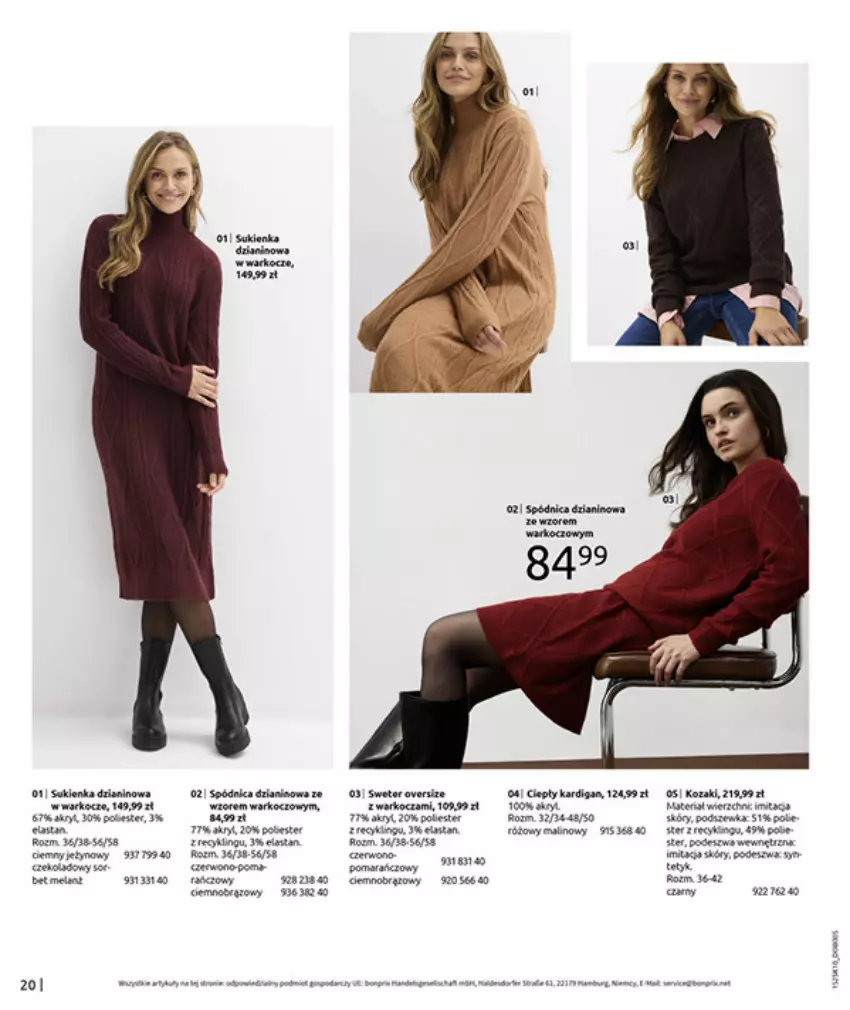 Gazetka promocyjna Bonprix - W JESIENNYM NASTROJU - ważna 04.11 do 08.12.2025 - strona 22 - produkty: Brit, Gra, Kardigan, Koc, Kozaki, Pur, Spódnica, Sukienka