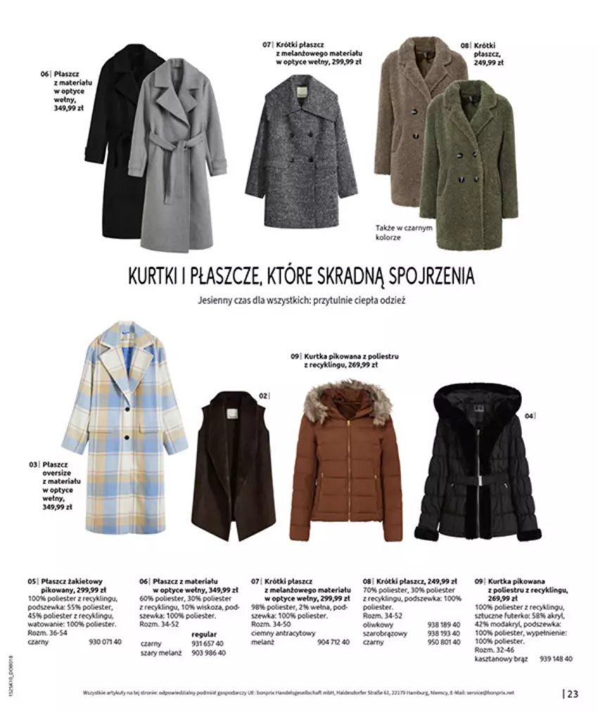 Gazetka promocyjna Bonprix - W JESIENNYM NASTROJU - ważna 04.11 do 08.12.2025 - strona 25 - produkty: Fa, Gra, HP, Kurtka, Kurtki i płaszcze, LG, Piec, Płaszcz, Por, Wełna