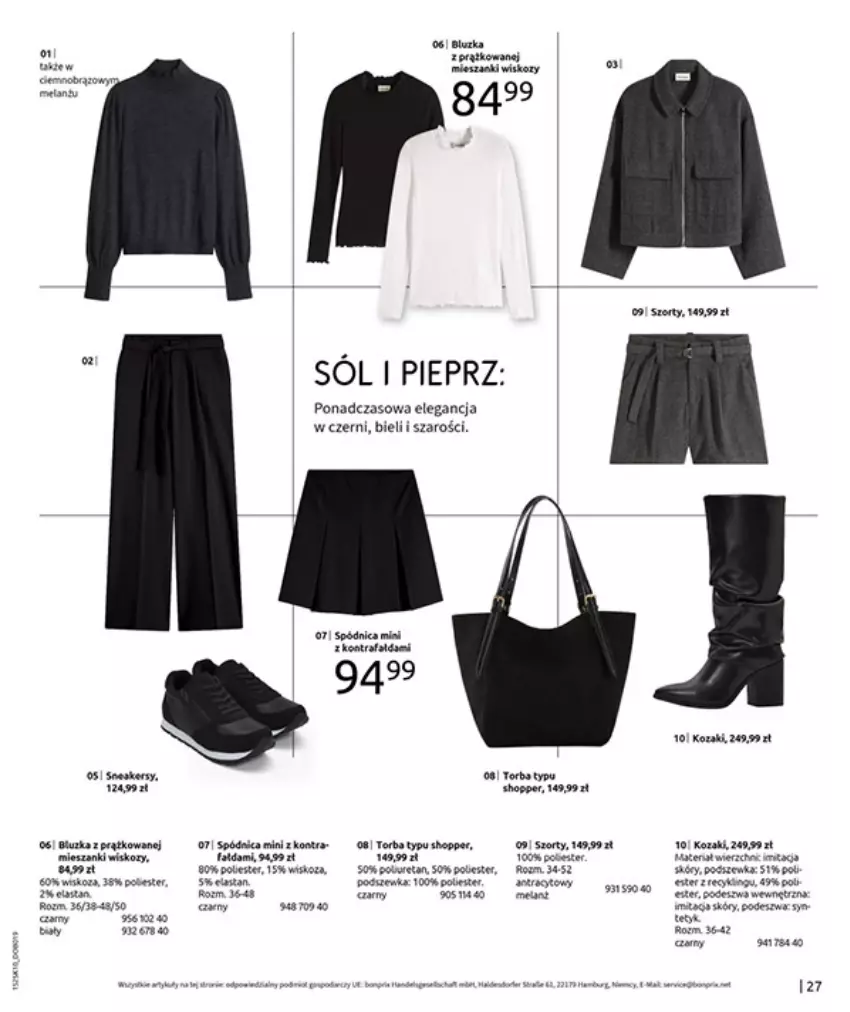 Gazetka promocyjna Bonprix - W JESIENNYM NASTROJU - ważna 04.11 do 08.12.2025 - strona 29 - produkty: Fa, Gra, HP, LG, Pieprz, Por, Sól, Spódnica, Torba