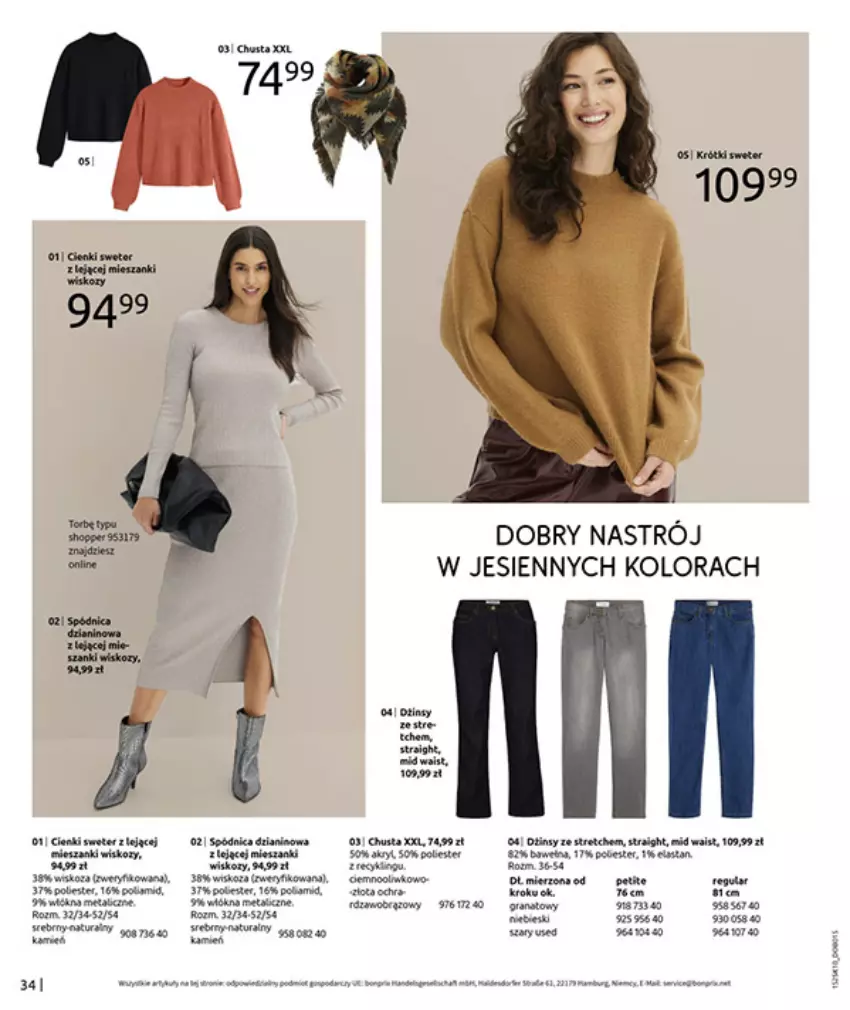 Gazetka promocyjna Bonprix - W JESIENNYM NASTROJU - ważna 04.11 do 08.12.2025 - strona 36 - produkty: Chusta, Fa, Gra, Por, Spódnica
