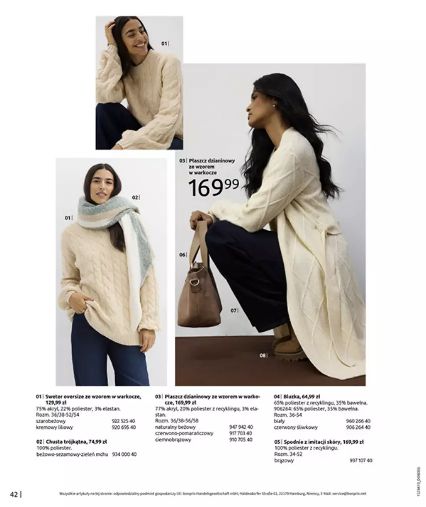 Gazetka promocyjna Bonprix - W JESIENNYM NASTROJU - ważna 04.11 do 08.12.2025 - strona 44 - produkty: Chusta, Koc, Spodnie, Sweter
