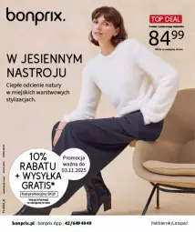 Gazetka promocyjna Bonprix - W JESIENNYM NASTROJU - Gazetka - ważna od 08.12 do 08.12.2025 - strona 1 - produkty: Sweter, Top, Rum, Gra, AEG, Fa