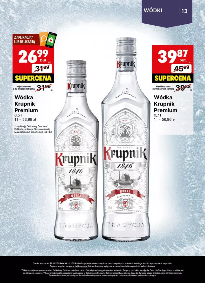 Gazetka promocyjna Delikatesy Centrum - Delibarek DC48-DC49 - ważna 27.11 do 10.12.2025 - strona 13 - produkty: Dron, Krupnik, Rama, Rum, Wódka