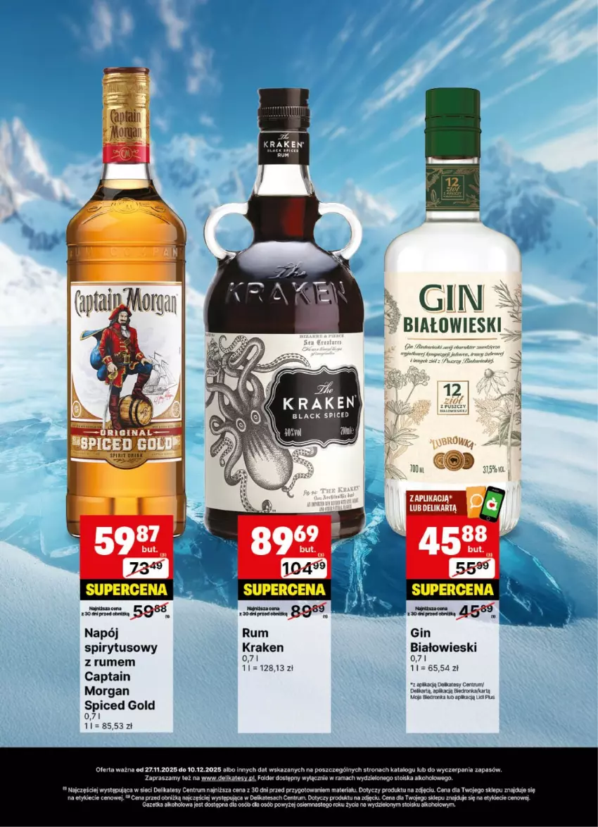 Gazetka promocyjna Delikatesy Centrum - Delibarek DC48-DC49 - ważna 27.11 do 10.12.2025 - strona 27 - produkty: Dron, Gin, Lack, Napój, Rama, Rum