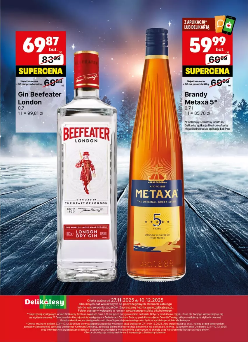 Gazetka promocyjna Delikatesy Centrum - Delibarek DC48-DC49 - ważna 27.11 do 10.12.2025 - strona 28 - produkty: Brandy, Dron, Gin, Metaxa, Rum
