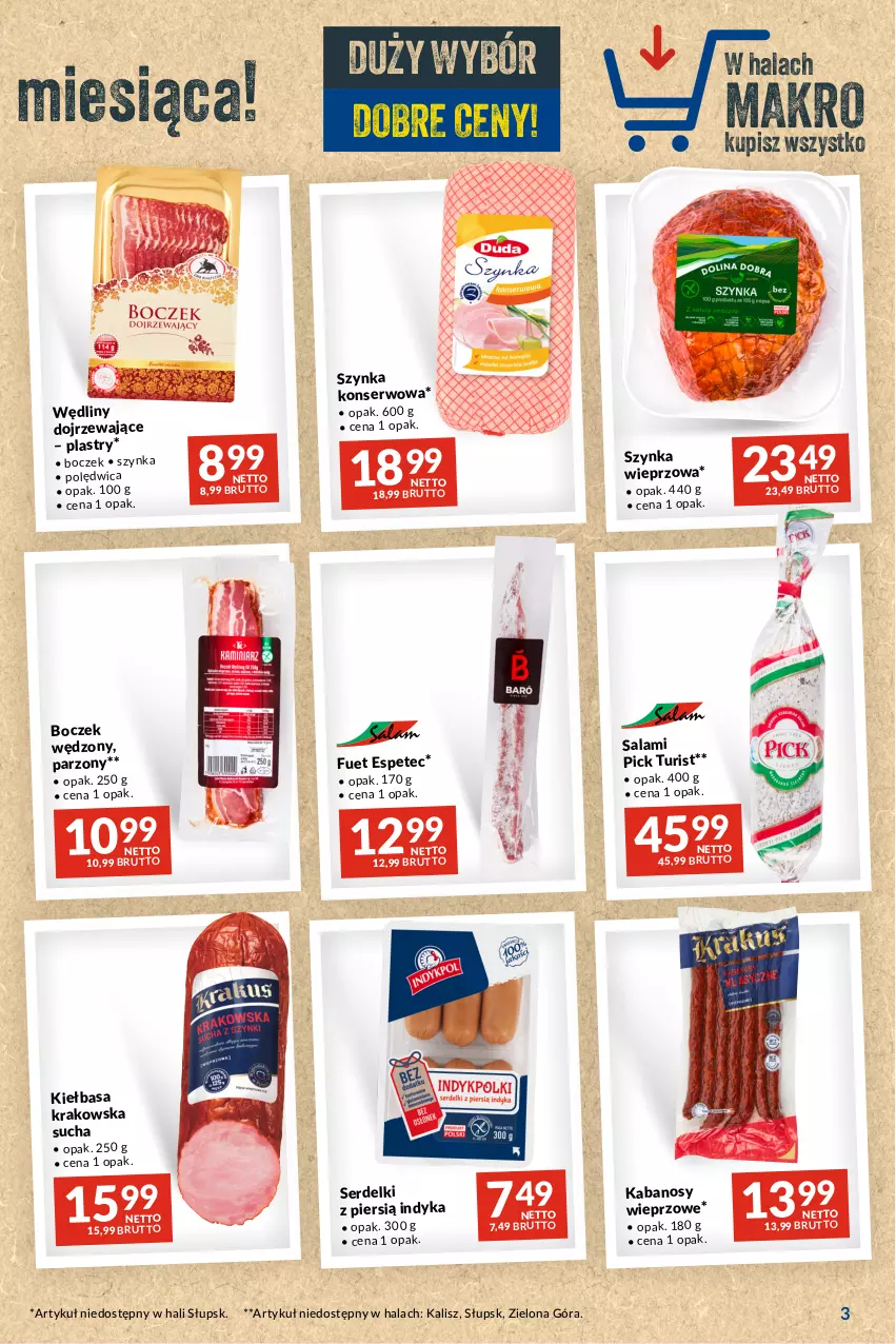 Gazetka promocyjna Makro - Najlepsze oferty - ważna 17.10 do 13.11.2023 - strona 3 - produkty: Boczek, Kabanos, Kiełbasa, Kiełbasa krakowska, Polędwica, Salami, Ser, Serdelki, Szynka, Szynka konserwowa, Szynka wieprzowa