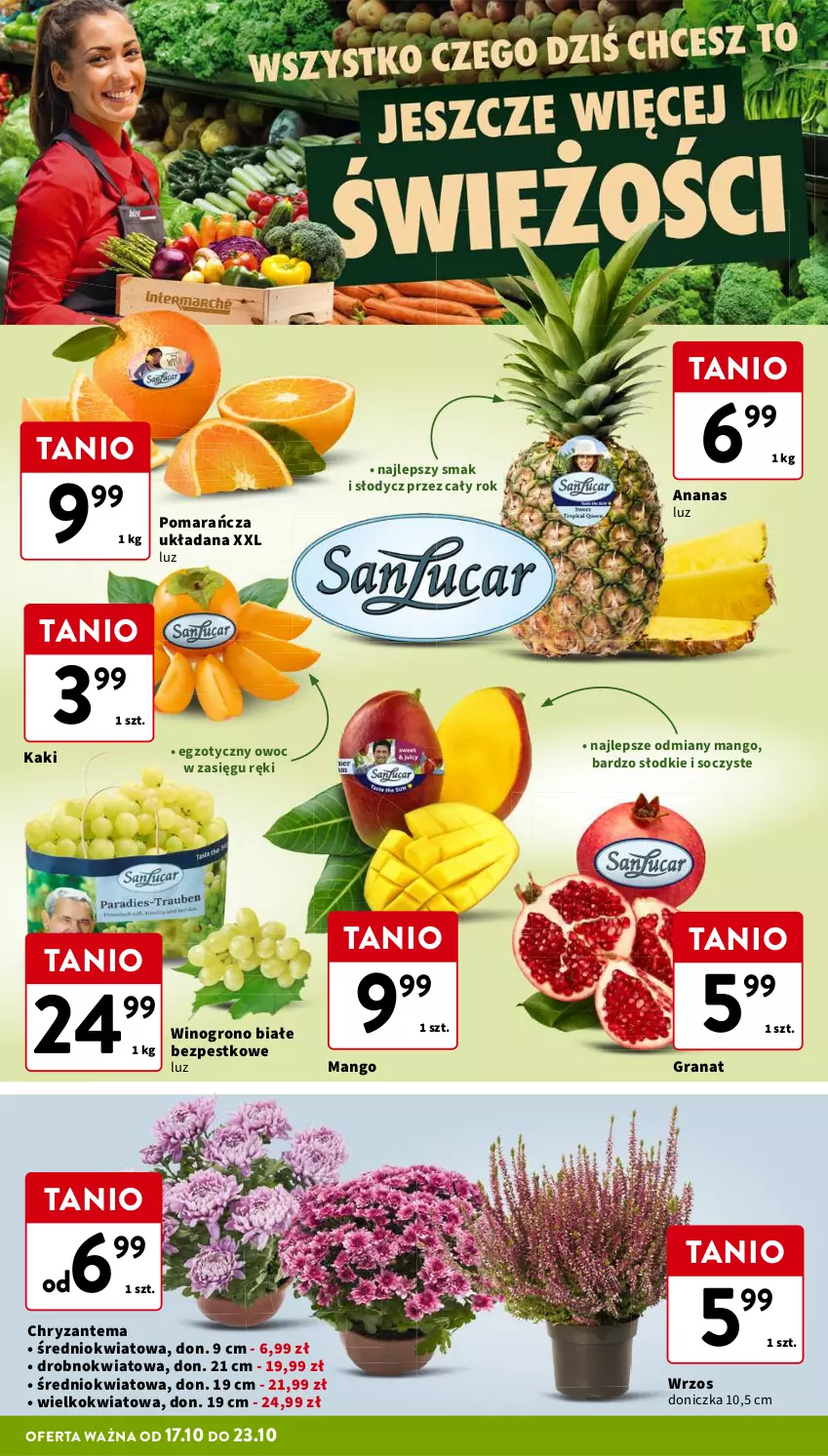 Gazetka promocyjna Intermarche - Gazetka Intermarche - ważna 17.10 do 23.10.2024 - strona 10 - produkty: Ananas, Chryzantema, Gra, Granat, Kaki, Mango, Wino