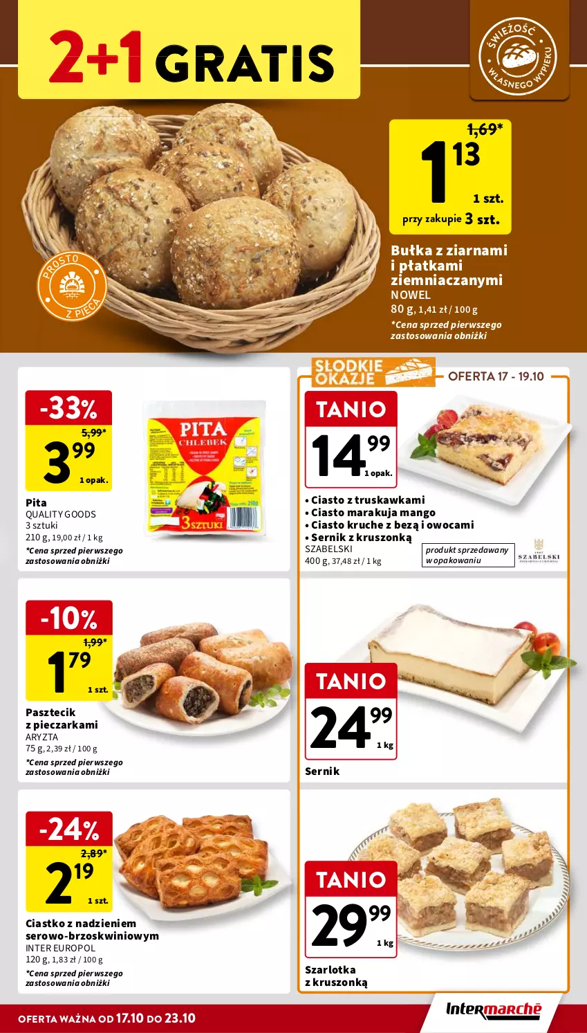 Gazetka promocyjna Intermarche - Gazetka Intermarche - ważna 17.10 do 23.10.2024 - strona 11 - produkty: Bułka, Gra, Mango, Pasztecik z pieczarkami, Piec, Pieczarka, Ser, Szarlotka