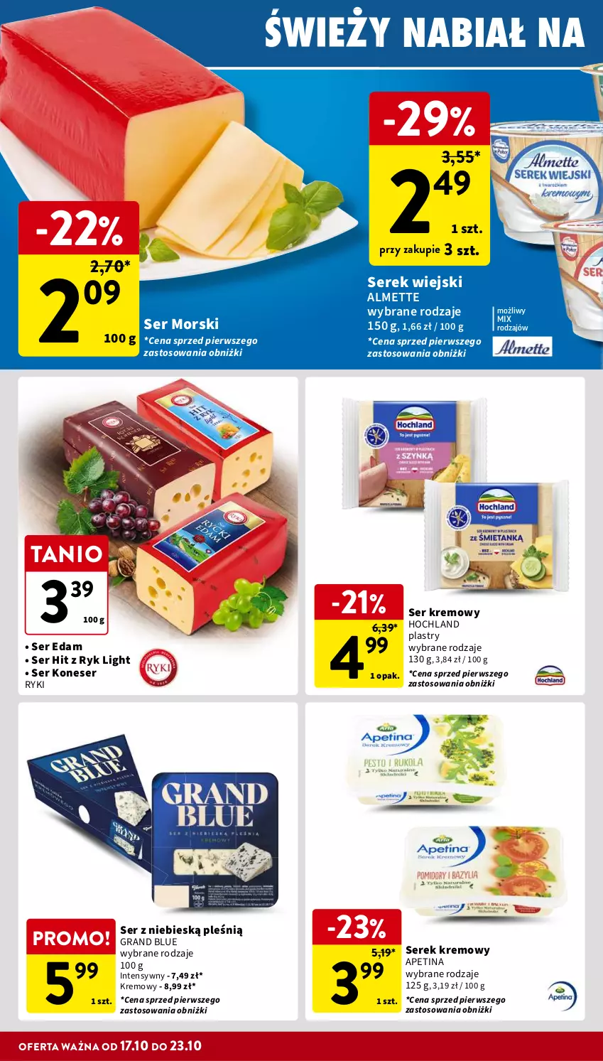 Gazetka promocyjna Intermarche - Gazetka Intermarche - ważna 17.10 do 23.10.2024 - strona 22 - produkty: Almette, Edam, Gra, Hochland, Ser, Serek, Serek wiejski