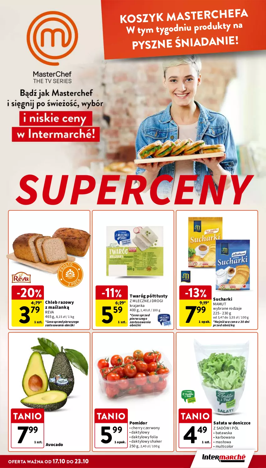 Gazetka promocyjna Intermarche - Gazetka Intermarche - ważna 17.10 do 23.10.2024 - strona 39 - produkty: Avocado, Chleb, Fa, Kosz, Masło, Sałat, Twaróg, Twaróg półtłusty