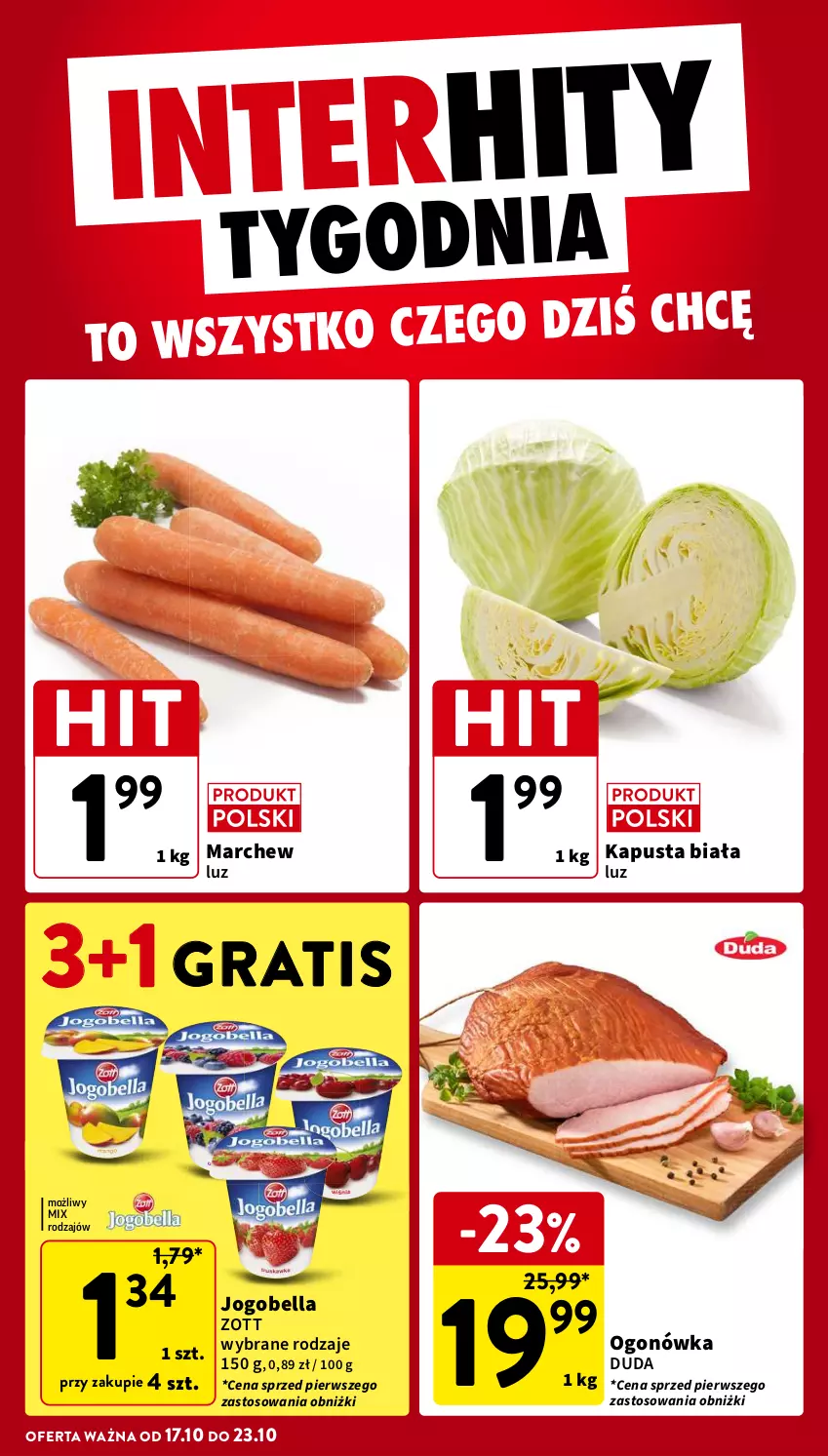 Gazetka promocyjna Intermarche - Gazetka Intermarche - ważna 17.10 do 23.10.2024 - strona 4 - produkty: Bell, Bella, Duda, Gra, Jogobella, Ogonówka, Zott