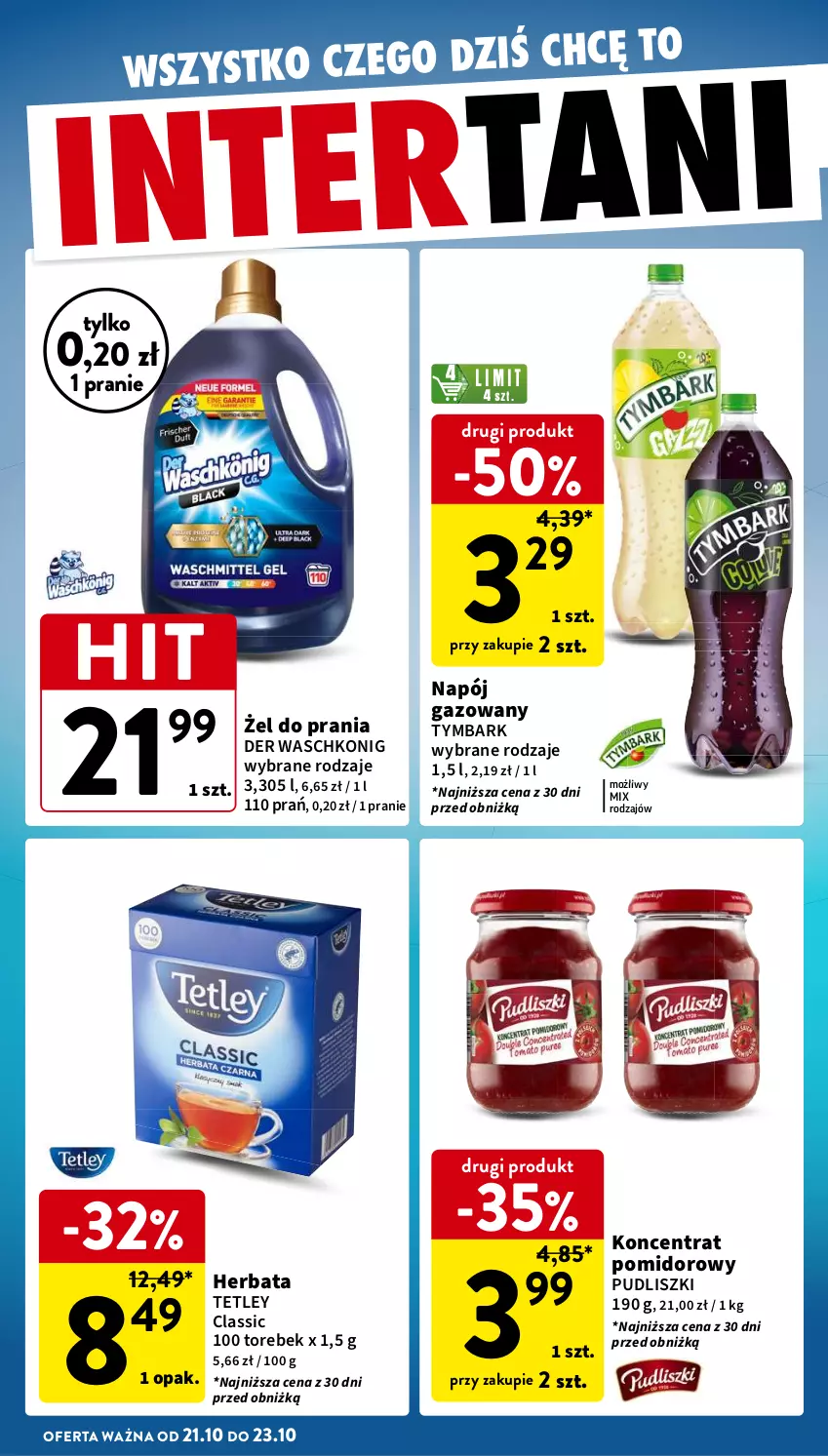 Gazetka promocyjna Intermarche - Gazetka Intermarche - ważna 17.10 do 23.10.2024 - strona 42 - produkty: Herbata, Napój, Napój gazowany, Pudliszki, Tetley, Tymbark