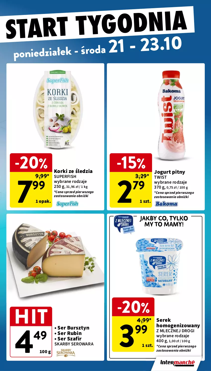 Gazetka promocyjna Intermarche - Gazetka Intermarche - ważna 17.10 do 23.10.2024 - strona 43 - produkty: Bursztyn, Jogurt, Jogurt pitny, Rubin, Ser, Serek