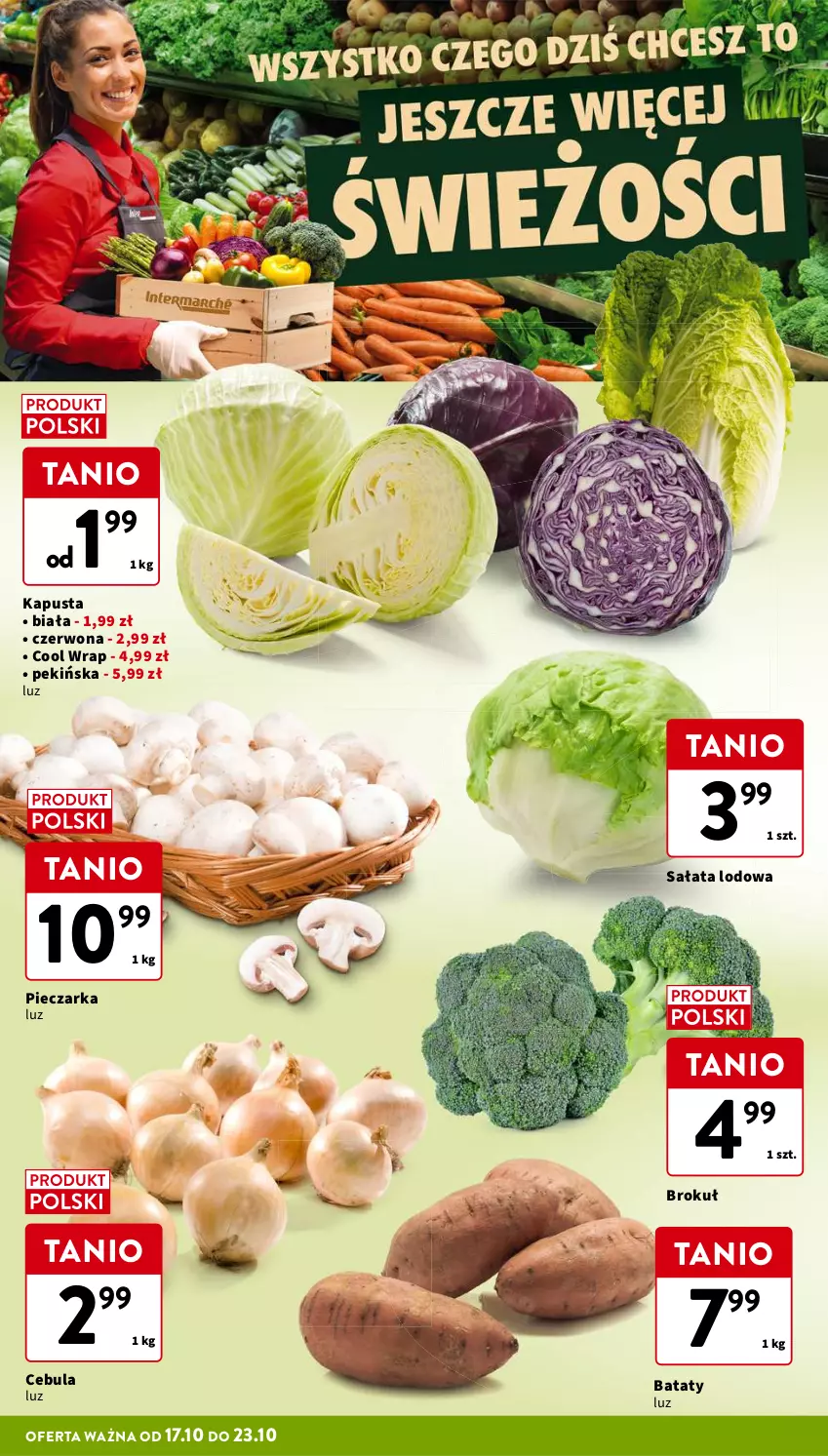 Gazetka promocyjna Intermarche - Gazetka Intermarche - ważna 17.10 do 23.10.2024 - strona 8 - produkty: Cebula, Piec, Pieczarka, Sałat, Sałata lodowa