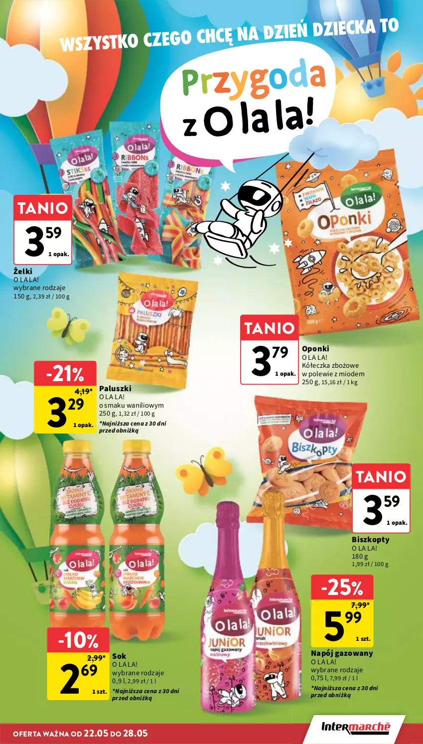 Gazetka promocyjna Intermarche - Gazetka Intermarche - ważna 22.05 do 28.05.2025 - strona 13 - produkty: Biszkopty, Napój, Napój gazowany, Sok