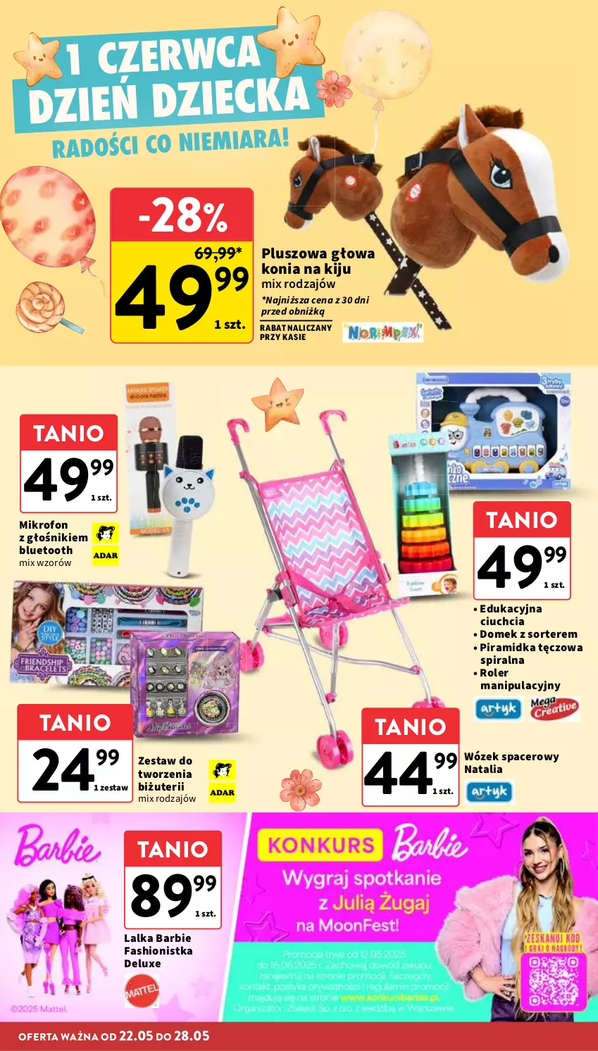 Gazetka promocyjna Intermarche - Gazetka Intermarche - ważna 22.05 do 28.05.2025 - strona 14 - produkty: Acer, Barbie, Fa, Głośnik, Lalka, Mikrofon, Wózek