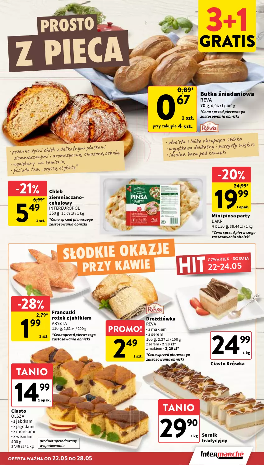 Gazetka promocyjna Intermarche - Gazetka Intermarche - ważna 22.05 do 28.05.2025 - strona 21 - produkty: Bułka, Chleb, Danio, Gra, Jabłka, Morela, Piec, Ser