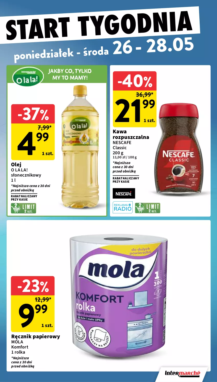 Gazetka promocyjna Intermarche - Gazetka Intermarche - ważna 22.05 do 28.05.2025 - strona 35 - produkty: Kawa, Kawa rozpuszczalna, Mola, Olej, Papier, Ręcznik