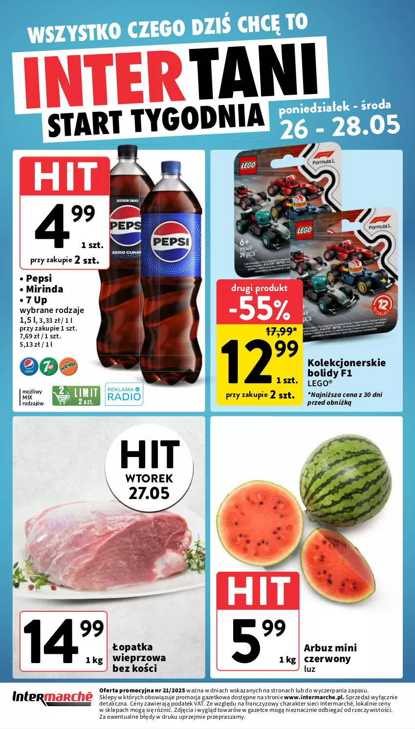 Gazetka promocyjna Intermarche - Gazetka Intermarche - ważna 22.05 do 28.05.2025 - strona 36 - produkty: Arbuz, LEGO, Mirinda, Pepsi
