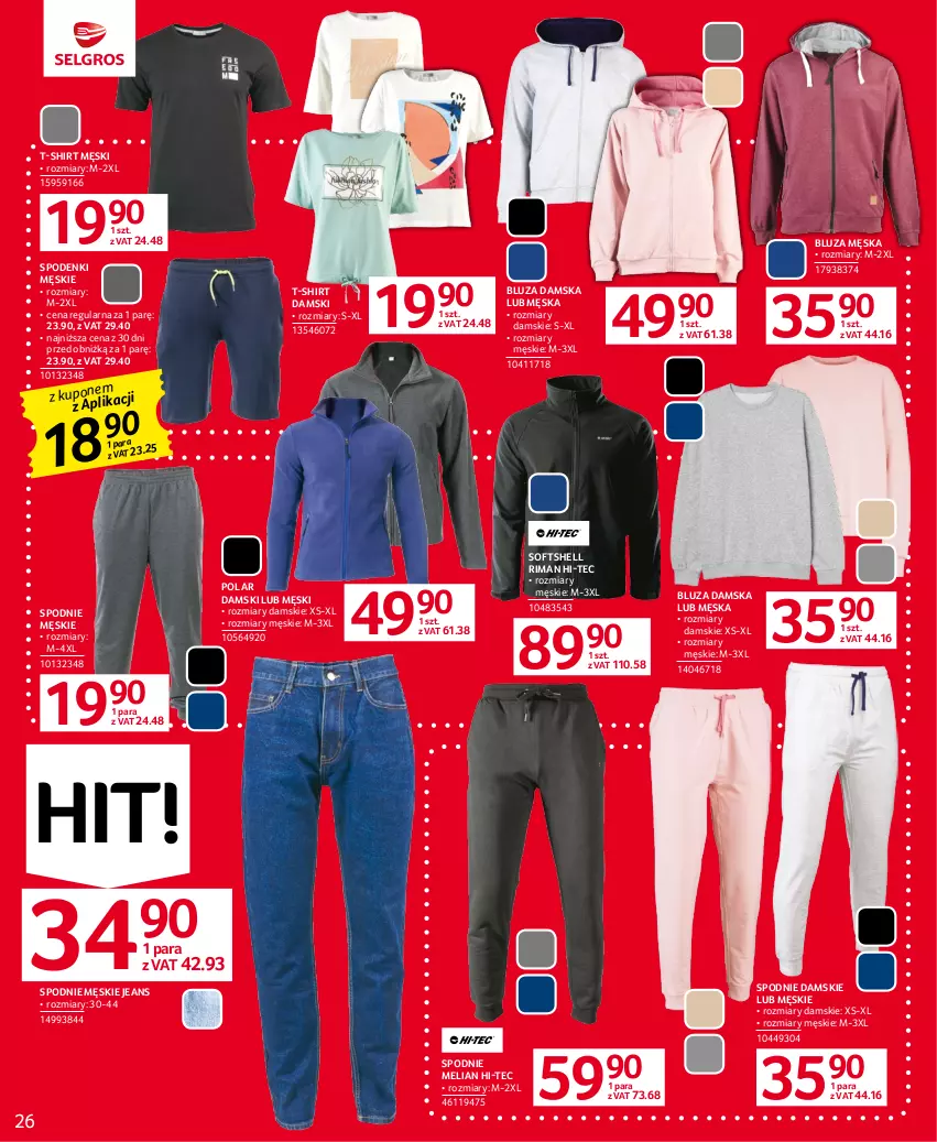 Gazetka promocyjna Selgros - Oferta przemysłowa - ważna 27.07 do 09.08.2023 - strona 26 - produkty: Bluza, Hi-Tec, Spodnie, T-shirt