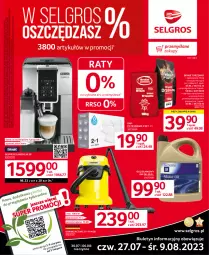 Gazetka promocyjna Selgros - Oferta przemysłowa - Gazetka - ważna od 09.08 do 09.08.2023 - strona 1 - produkty: Piec, Odkurzacz, Papier, Olej silnikowy, Kawa, Tran, Olej, Brykiet drzewny, LG, Fa