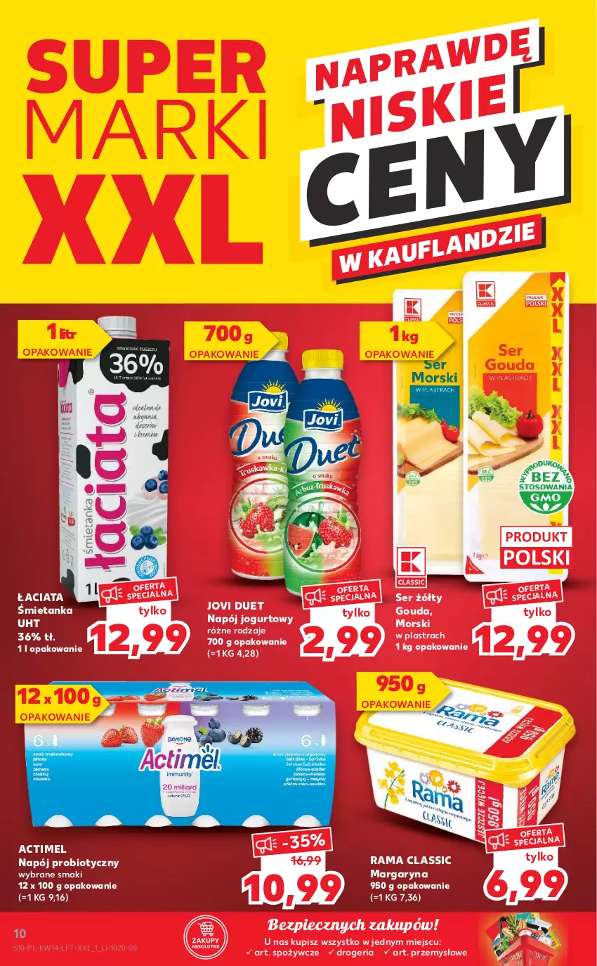 Gazetka promocyjna Kaufland - OFERTA TYGODNIA - ważna 08.04 do 14.04.2021 - strona 10 - produkty: Actimel, Gouda, Jogurt, Margaryna, Napój, Napój jogurtowy, Piec, Rama, Ser