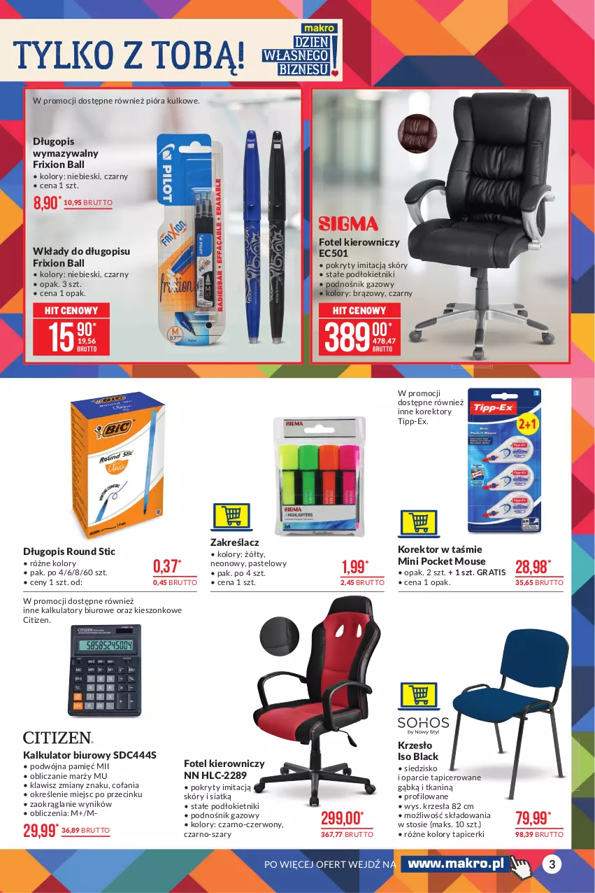 Gazetka promocyjna Makro - [Oferta promocyjna] Artykuły przemysłowe - ważna 05.10 do 18.10.2021 - strona 3 - produkty: Biuro, Długopis, Fa, Fotel, Gra, Krzesło, Lack, Siedzisko