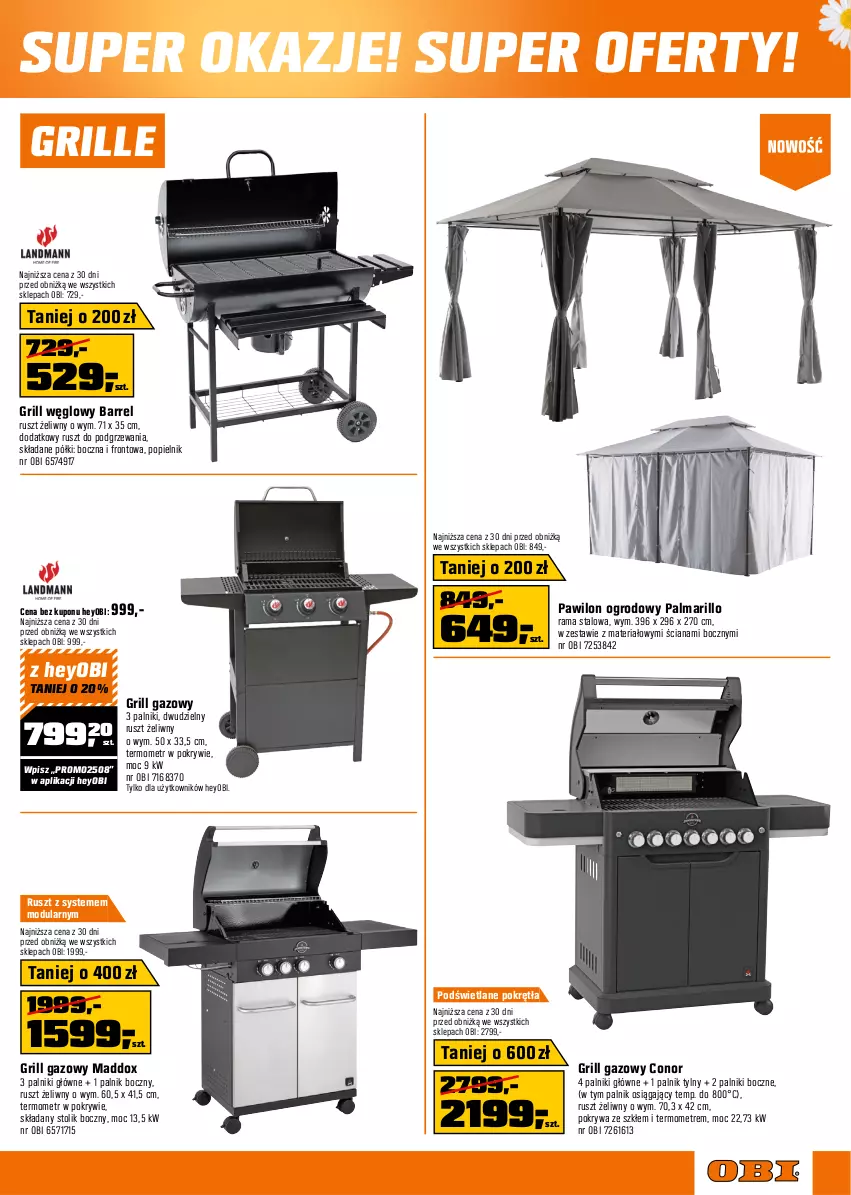 Gazetka promocyjna Obi - Gazetka OBI - ważna 07.05 do 20.05.2025 - strona 3 - produkty: Grill, Grill gazowy, Palma, Pokrywa, Rama, Stolik, Termometr