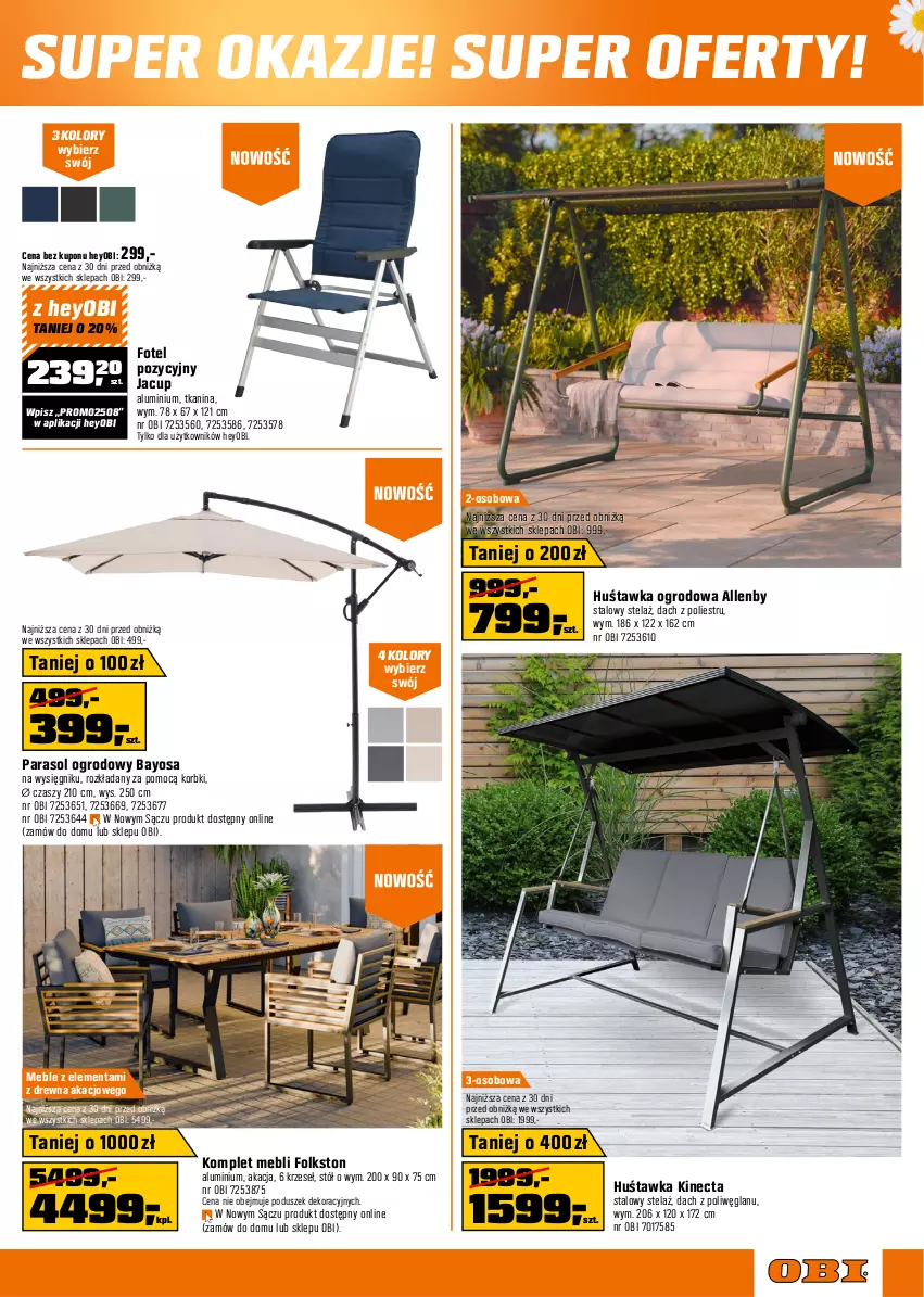 Gazetka promocyjna Obi - Gazetka OBI - ważna 07.05 do 20.05.2025 - strona 5 - produkty: Fotel, Huśtawka, Meble, Parasol, Stół