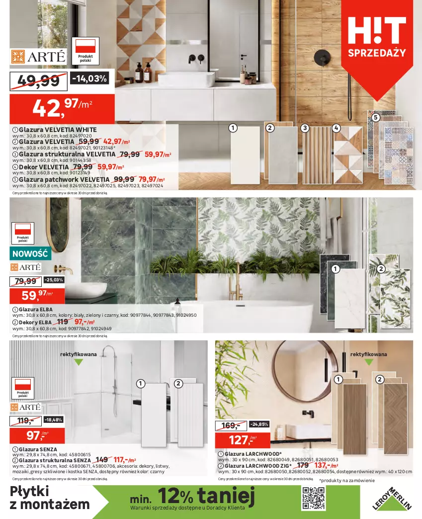 Gazetka promocyjna Leroy Merlin - Gazetka Leroy Merlin - ważna 03.07 do 23.07.2024 - strona 3 - produkty: Fa, Glazura, Gres, Gres szkliwiony, Lack, Lazur, LG, Por, Top, Velvet