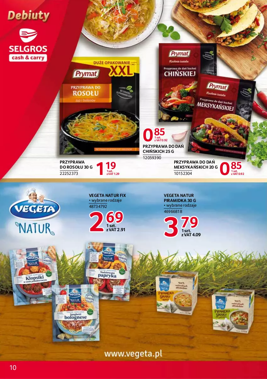 Gazetka promocyjna Selgros - Debiuty w Selgros - ważna 29.04 do 12.05.2021 - strona 10 - produkty: Przyprawa do rosołu, Vegeta, Vegeta Natur