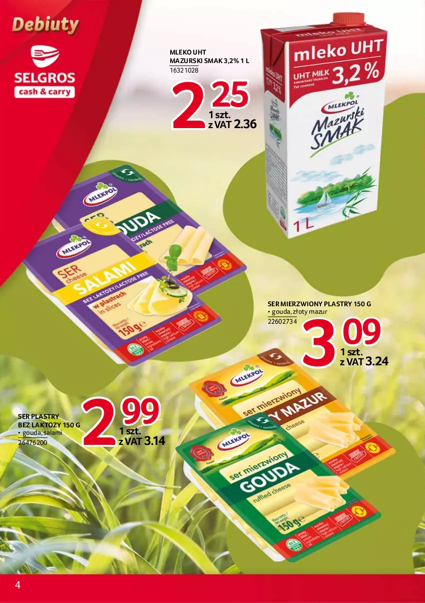 Gazetka promocyjna Selgros - Debiuty w Selgros - ważna 29.04 do 12.05.2021 - strona 4 - produkty: Gouda, Mleko, Salami, Ser, Złoty Mazur