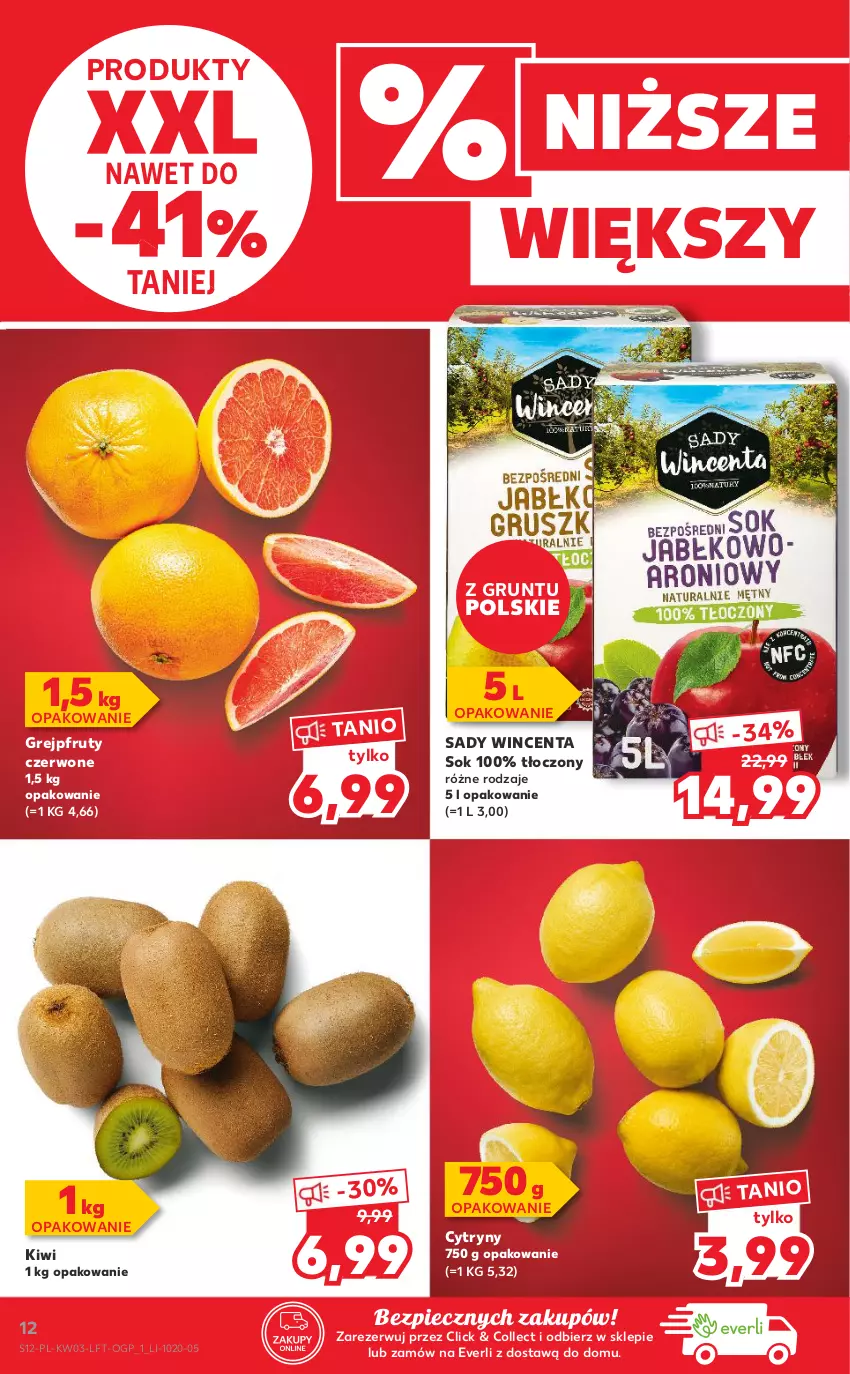 Gazetka promocyjna Kaufland - OFERTA TYGODNIA - ważna 20.01 do 26.01.2022 - strona 12 - produkty: Cytryny, Grejpfrut, Grunt, Kiwi, Piec, Sok