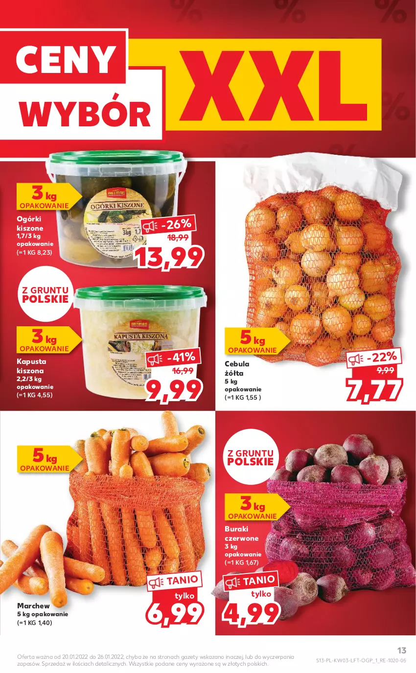 Gazetka promocyjna Kaufland - OFERTA TYGODNIA - ważna 20.01 do 26.01.2022 - strona 13 - produkty: Buraki, Cebula, Grunt