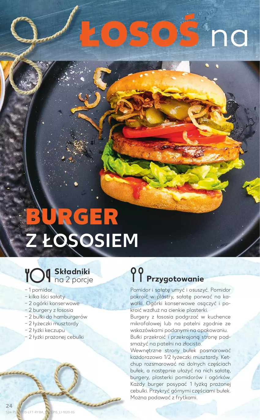 Gazetka promocyjna Kaufland - OFERTA TYGODNIA - ważna 20.01 do 26.01.2022 - strona 24 - produkty: Burger, Fa, Hamburger, Kawa, Ketchup, Mus, Ogórki konserwowe, Plasterki, Por, Ryba, Sałat, Ser, Sos