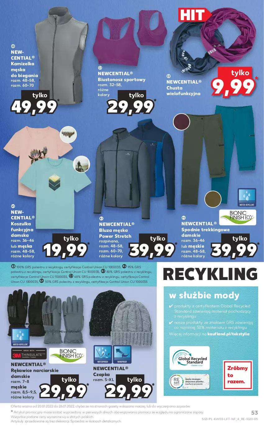 Gazetka promocyjna Kaufland - OFERTA TYGODNIA - ważna 20.01 do 26.01.2022 - strona 53 - produkty: Biustonosz, Bluza, Chusta, Control, Czapka, Gra, Kamizelka, Kosz, Koszulka, Koszulka funkcyjna, Por, Rękawice, Spodnie, Sport